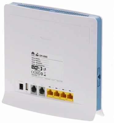 Huawei B593s-22 роутер 4G (LTE) / YOTA 3G (HSPA) Мегафон МТС Билайн универсальный с разъемом под внешнюю антенну с разъемами RJ11 RJ45 USB WiFi купить 4G - до 100 Мбит/сек (входящий) / 50 Мбит/сек (ис