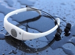 Bluetooth стерео-гарнитура для спорта водонепроницаемая Aqua Music WBH9 защита IPX8 (белая)