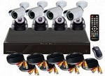 Комплект для видеонаблюдения DVR, 4 камеры для помещений + 4 уличные камеры