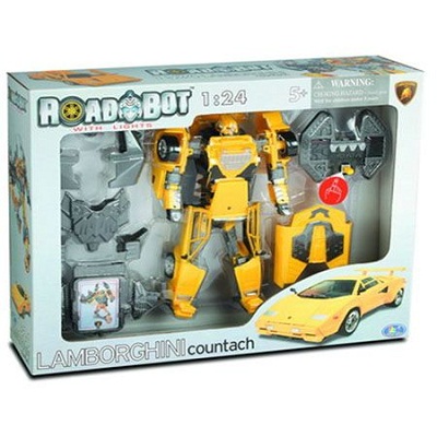Игрушка Робот-трансформер Happy Well Lamborghini Countach, 1:24, свет