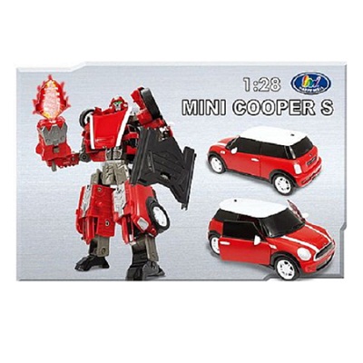 Игрушка Робот-трансформер Mini Cooper, 1:28, свет