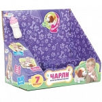 Игрушка Интерактивный щенок Чарли на бат., озвуч., с бутылоч., в подар. кор. 16,5x9x16,5см. Играем Вместе