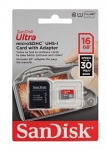 Sandisk Ultra microSDHC Class 10 UHS Class 1 30MB/s 16GB + SD adapter карты памяти microsd купить объем памяти 16 ГБ 