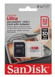 Sandisk Ultra microSDHC Class 10 UHS Class 1 30MB/s 32GB + SD adapter карты памяти microsd купить объем памяти 32 ГБ 