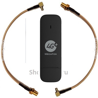 Huawei E3372 МТС Мегафон М150-2 Билайн (827F)  4G 3G LTE MIMO USB модем с переходниками под антенну CRC9 SMA 2шт купить параметры характеристики
