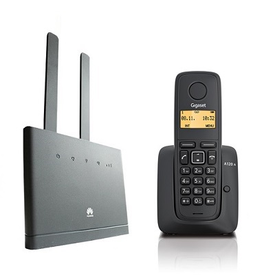Комплект SHOPCARRY SIM 310A120A стационарный сотовый радио DECT телефон с автоответчиком GSM/4G/3G WIFI и роутер универсальный