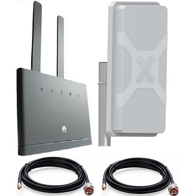 Huawei B310s-22 с антенной MIMO WIFI LTE-A + кабель 2 х10 м панельной направленной LTE Cat4 WIFI роутер универсальный