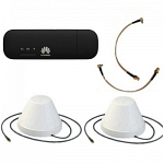 Huawei E8372 4G LTE 3G GSM модем роутер с антеннами автомобильными и переходниками TS9 SMA-fem