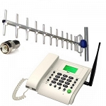 Kit MT3020w Стационарный сотовый телефон GSM под сим карту (Даджет) (белый) с антенной внешней направленной купить