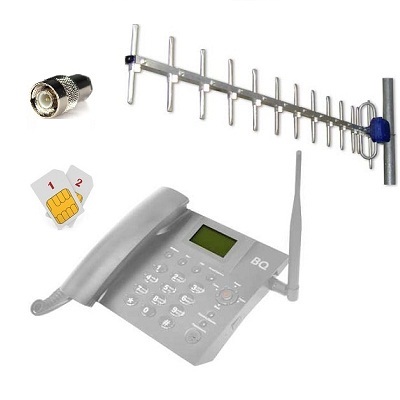 BQ-2052 Point Стационарный сотовый телефон GSM с антенной под 2 сим карты (серый)