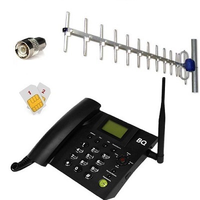 BQ-2052 Point Стационарный сотовый телефон GSM с антенной под 2 сим карты (чёрный)