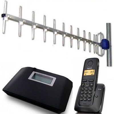 Комплект ShopCarry SIM v231а стационарный сотовый радио DECT телефон GSM с антенной внешней направленной