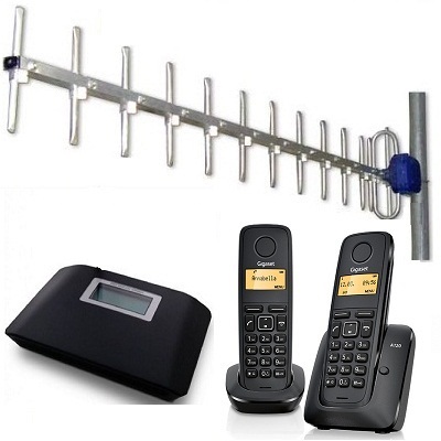 Комплект ShopCarry SIM v232а стационарный сотовый радио DECT телефон GSM с антенной внешней направленной