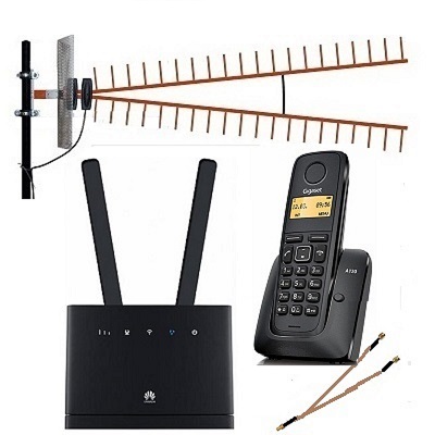 Комплект SHOPCARRY SIM 315-1А стационарный сотовый радио DECT телефон GSM/4G/3G WIFI роутер универсальный c широкополосной антенной