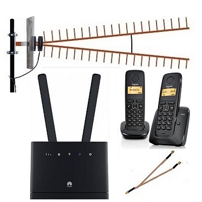 Комплект SHOPCARRY SIM 315-2А стационарный сотовый радио DECT телефон GSM/4G/3G WIFI роутер универсальный c широкополосной антенной
