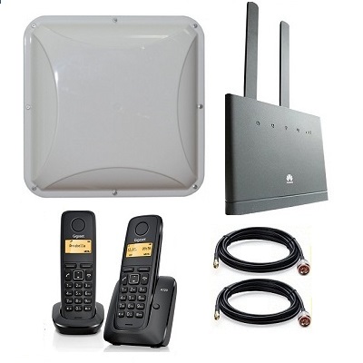 Комплект ShopCarry SIM 310-2P стационарный сотовый радио DECT телефон с двумя трубками GSM/4G/3G WIFI роутер и антенна MIMO