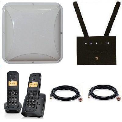 Комплект ShopCarry SIM 315-2P стационарный сотовый радио DECT телефон с двумя трубками GSM/4G/3G WIFI  роутер и  антенна MIMO купить