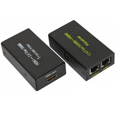 HDMI удлинитель по витой паре RJ-45(8P-8C) кат. 5е/6, передатчик+приемник REXANT