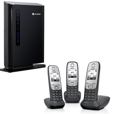 Комплект SHOPCARRY SIM 5172-3 стационарный сотовый радио DECT телефон с 3-мя трубками GSM/4G/3G WIFI и роутер универсальный