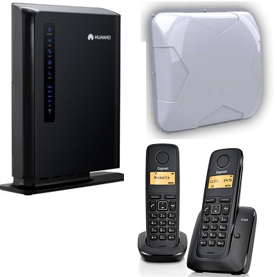 Комплект SHOPCARRY SIM 5172-2N стационарный сотовый радио DECT телефон GSM/4G/3G WIFI и роутер универсальный с антенной MIMO
