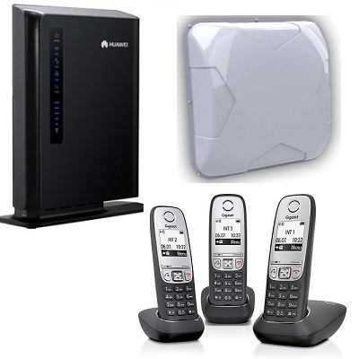 Комплект SHOPCARRY SIM 5172-3N стационарный сотовый радио DECT телефон GSM/4G/3G WIFI и роутер универсальный с антенной MIMO