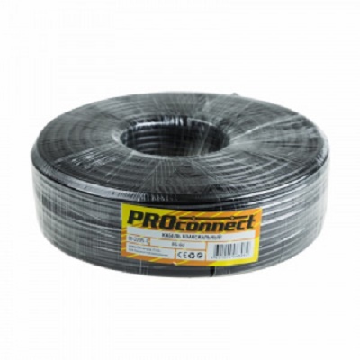 Кабель RG-59U (75 Ом), CCS/Al/Al 48 % (бухта 100 м) черный (OUTDOOR) PROconnect
