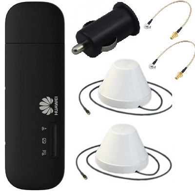 Huawei E8372 4G LTE 3G GSM модем роутер с антеннами автомобильными и АЗУ