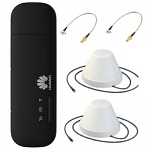 Huawei E8372 4G LTE 3G GSM модем роутер с антеннами автомобильными и переходниками TS9 SMA-fem