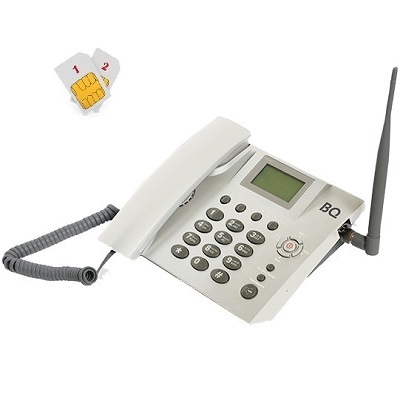 BQ-2052 Point Стационарный сотовый телефон GSM под 2 сим карты бело-серый