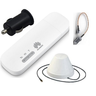 Huawei E8372 4G LTE 3G GSM модем роутер с антенной автомобильной и переходником 2 x TS9/SMA