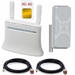 ZTE MF283 4G LTE Wi-Fi роутер под SIM с Антенной 14.5dBi MIMO панельной и кабелем 2х10м
