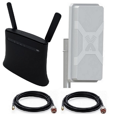 ZTE MF283 4G LTE Wi-Fi роутер под SIM с Антенной 14.5dBi MIMO панельной и кабелем 2х10м